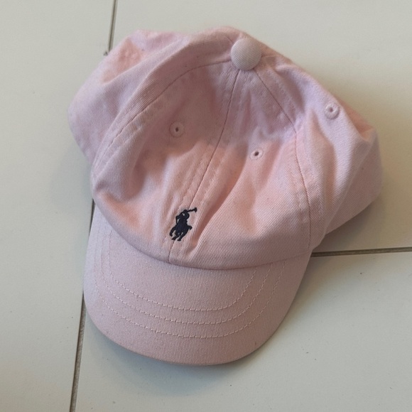 Ralph Lauren Light Pink Cap with Navy Logo - Picture 1 of 1